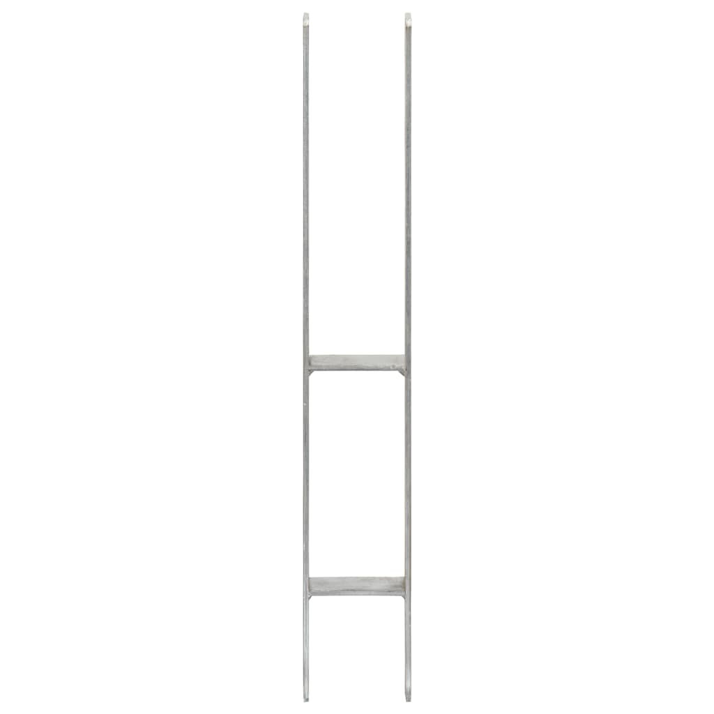 hegnspløkker 2 stk. 8x6x60 cm galvaniseret stål sølvfarvet