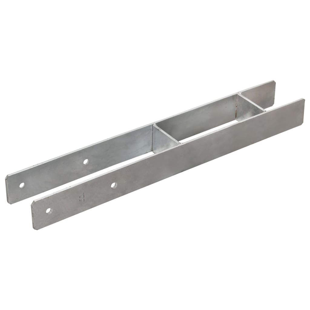 hegnspløkker 6 stk. 8x6x60 cm galvaniseret stål sølvfarvet