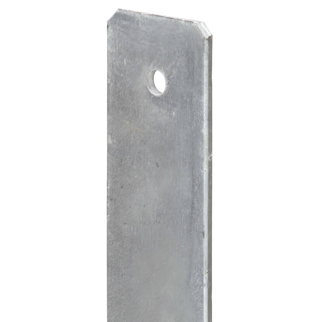 hegnspløkker 6 stk. 8x6x60 cm galvaniseret stål sølvfarvet
