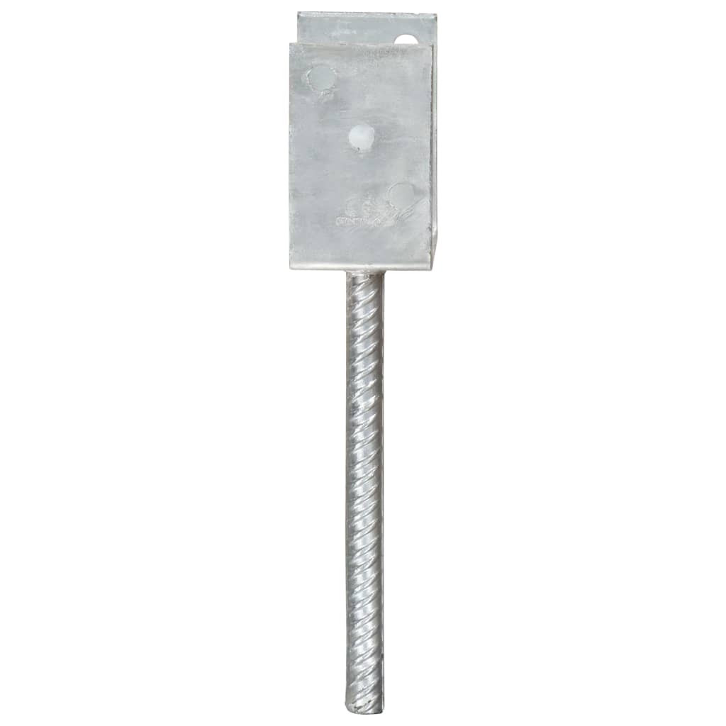 hegnspløkker 6 stk. 8x6x30 cm galvaniseret stål sølvfarvet