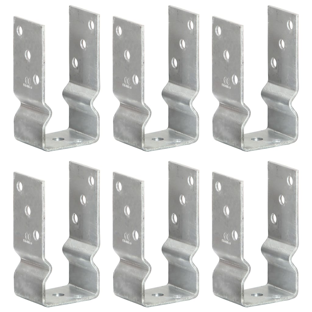 jordankre 6 stk. 7x6x15 cm galvaniseret stål sølvfarvet billede
