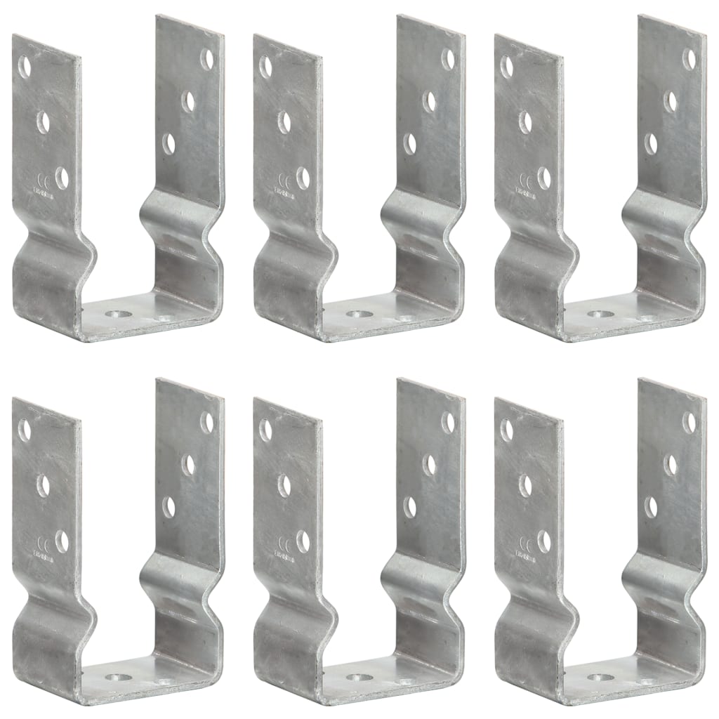 jordankre 6 stk. 8x6x15 cm galvaniseret stål sølvfarvet billede