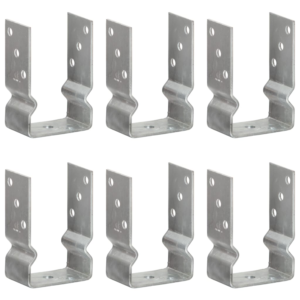 jordankre 6 stk. 9x6x15 cm galvaniseret stål sølvfarvet billede