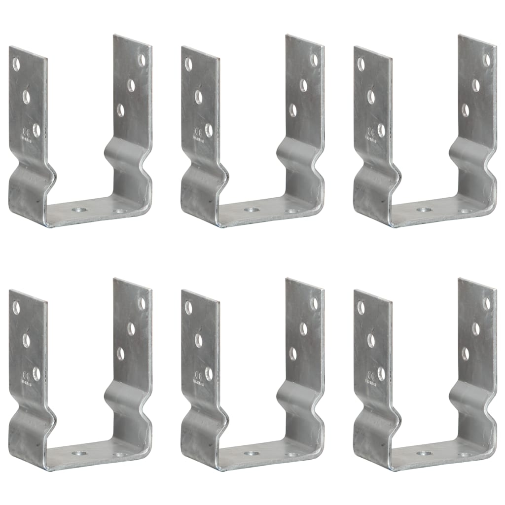 jordankre 6 stk. 10x6x15 cm galvaniseret stål sølvfarvet billede