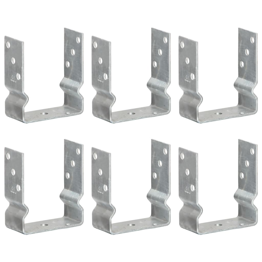jordankre 6 stk. 12x6x15 cm galvaniseret stål sølvfarvet billede