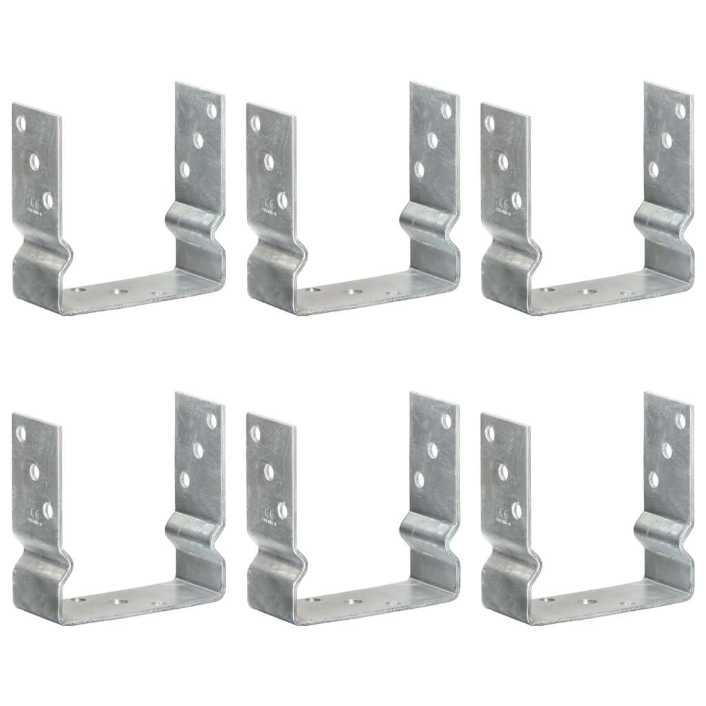 jordankre 6 stk. 14x6x15 cm galvaniseret stål sølvfarvet billede