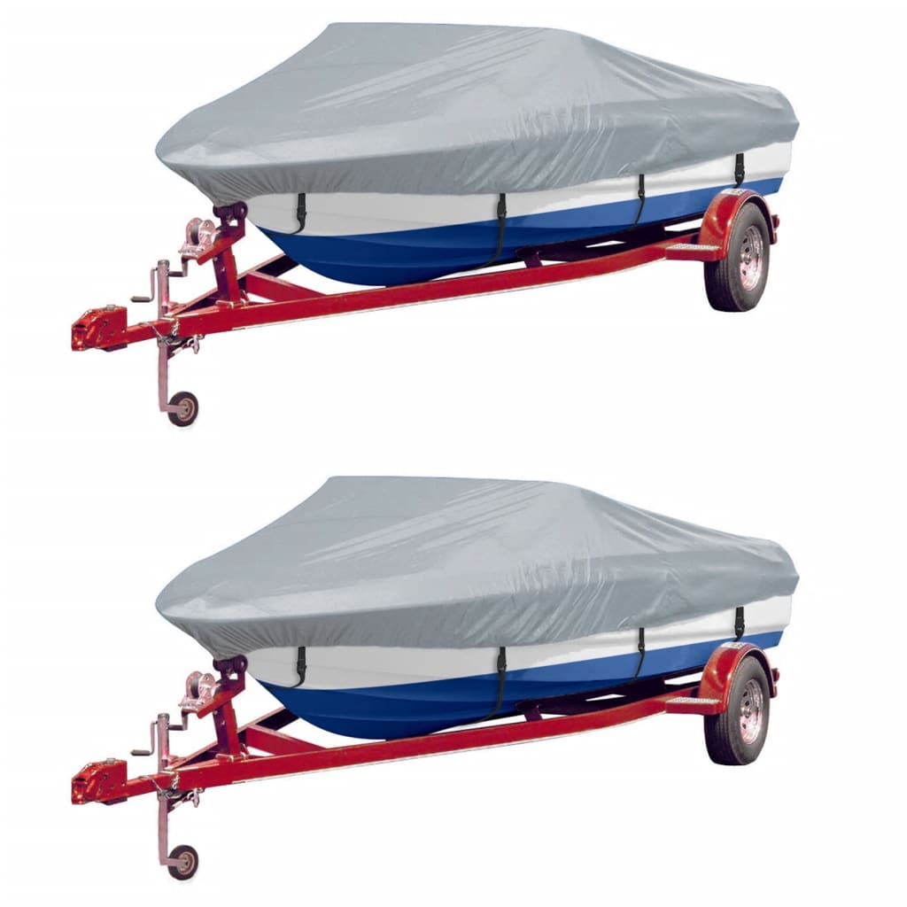 båddækken 2 stk. 427-488 cm længde, 229 cm bredde grå