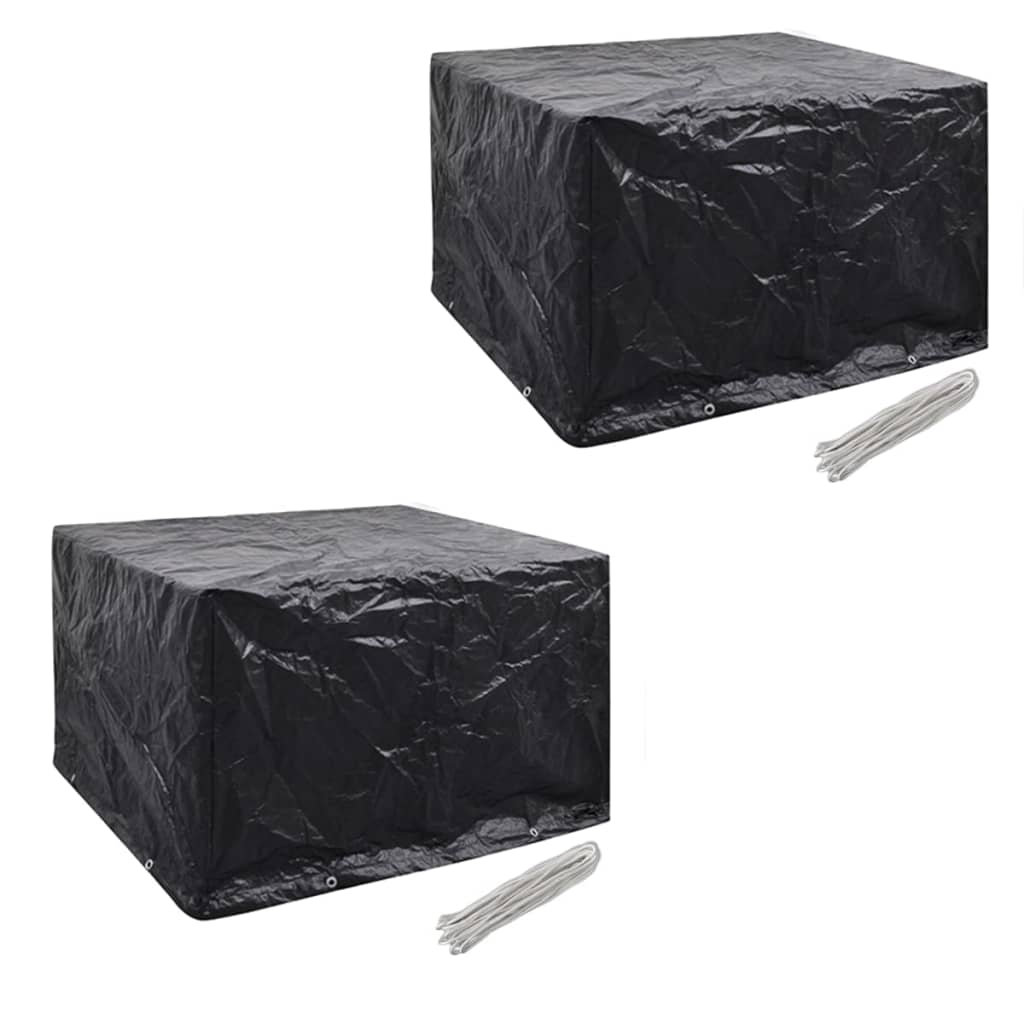møbelovertræk 2 stk. 4 pers. polyrattansæt 8 huller 113x113 cm billede