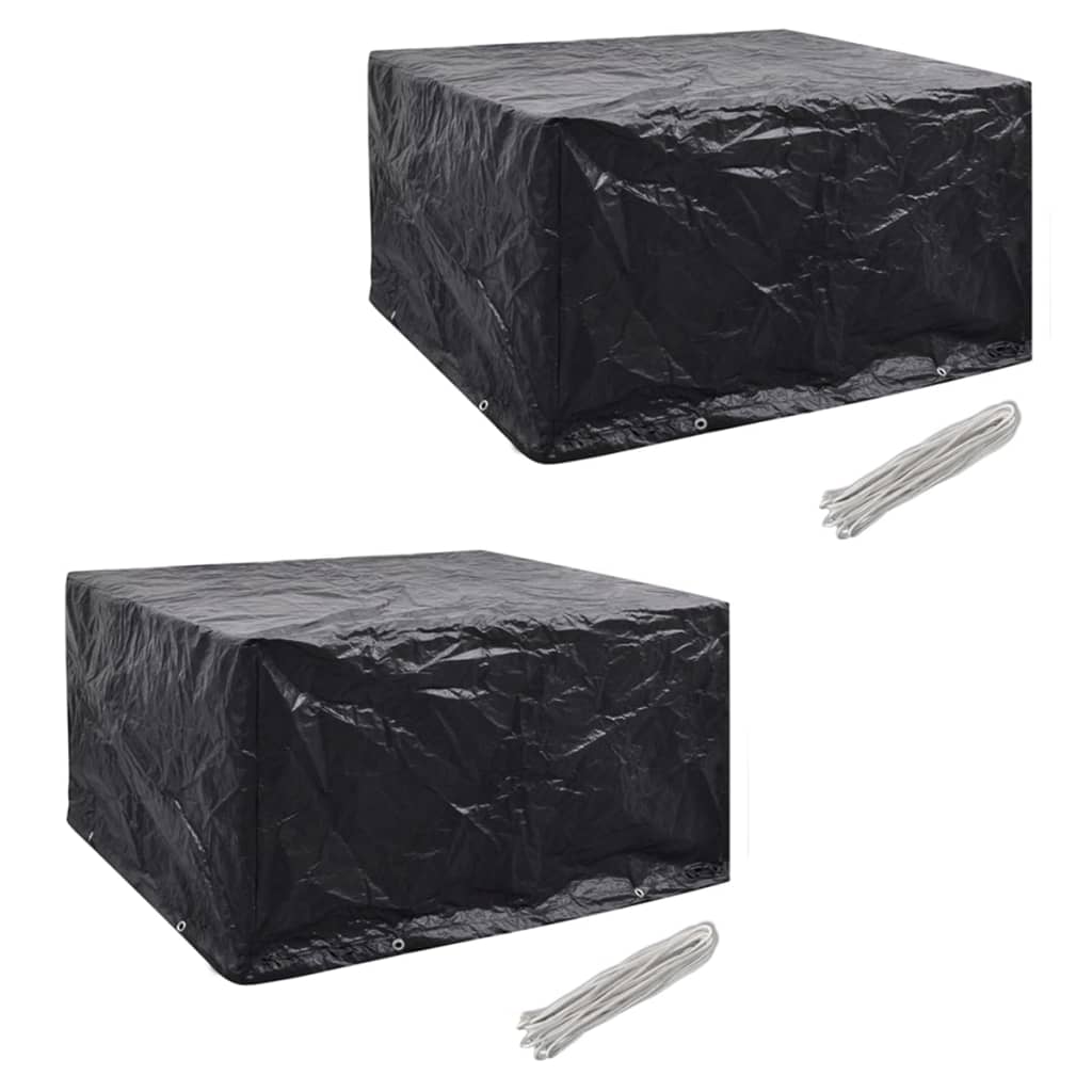 møbelovertræk 2 stk. 6 pers. polyrattansæt 8 huller 172x113 cm billede
