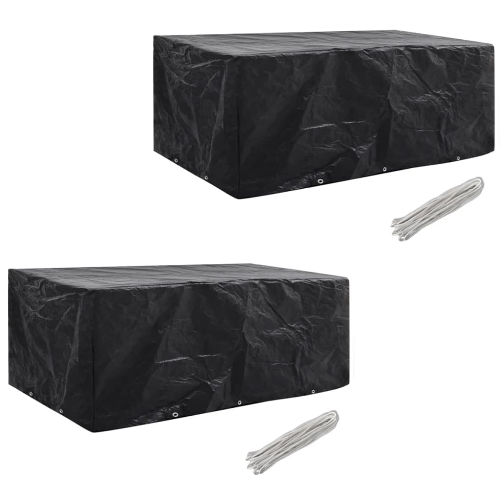 havemøbelovertræk 2 stk. 8-pers. sæt 10 snørehuller 229x113 cm billede