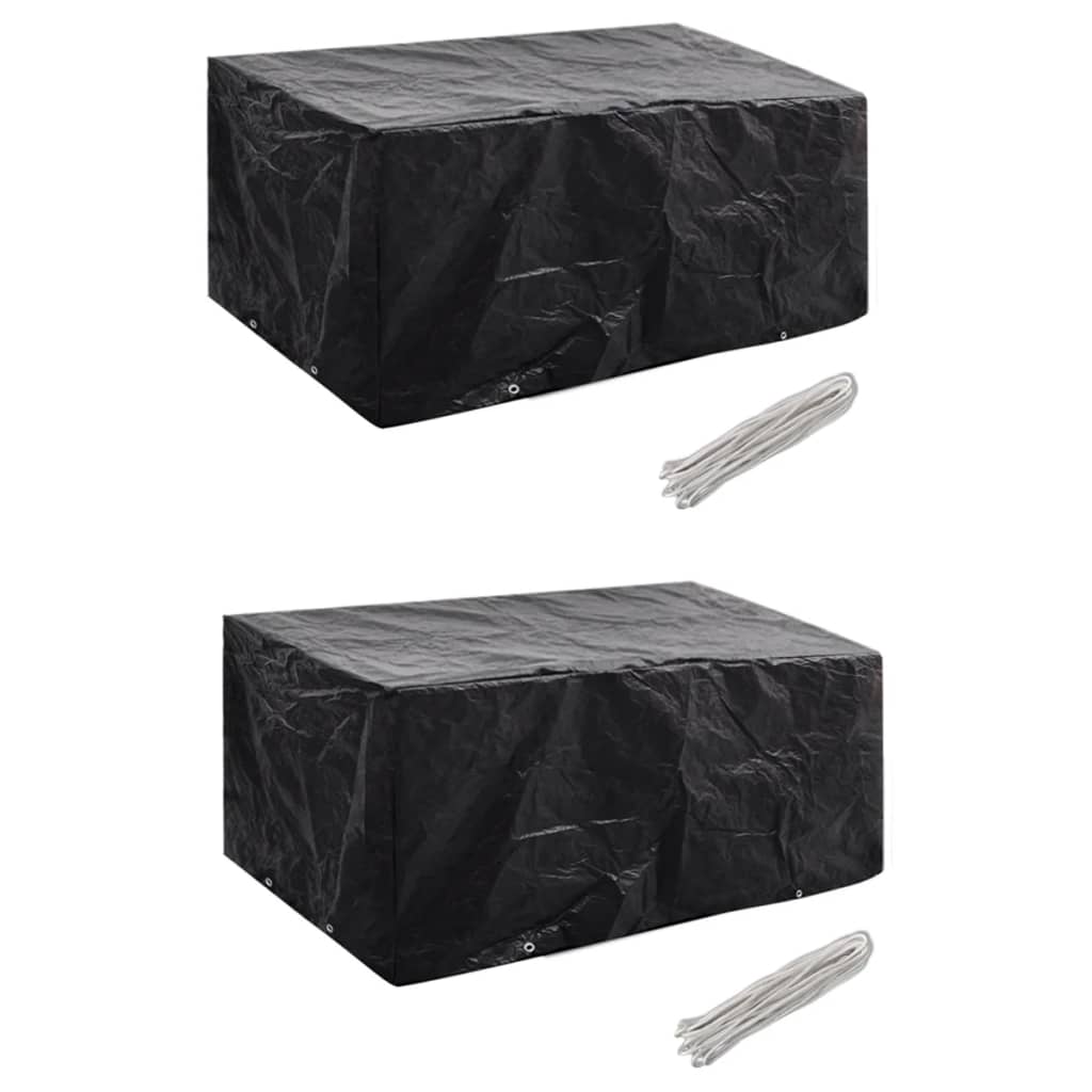 havemøbelovertræk 2 stk. 4-pers. sæt 8 snørehuller 180x140 cm billede