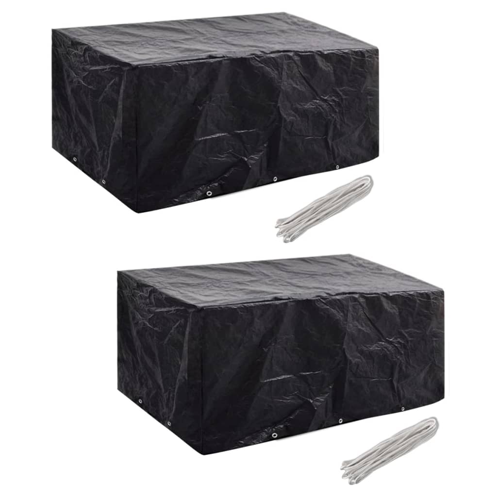 havemøbelovertræk 2 stk. 6-pers. sæt 10 snørehuller 240x140 cm billede
