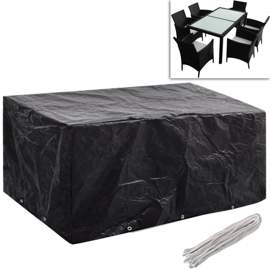 havemøbelovertræk 2 stk. 6-pers. sæt 10 snørehuller 240x140 cm