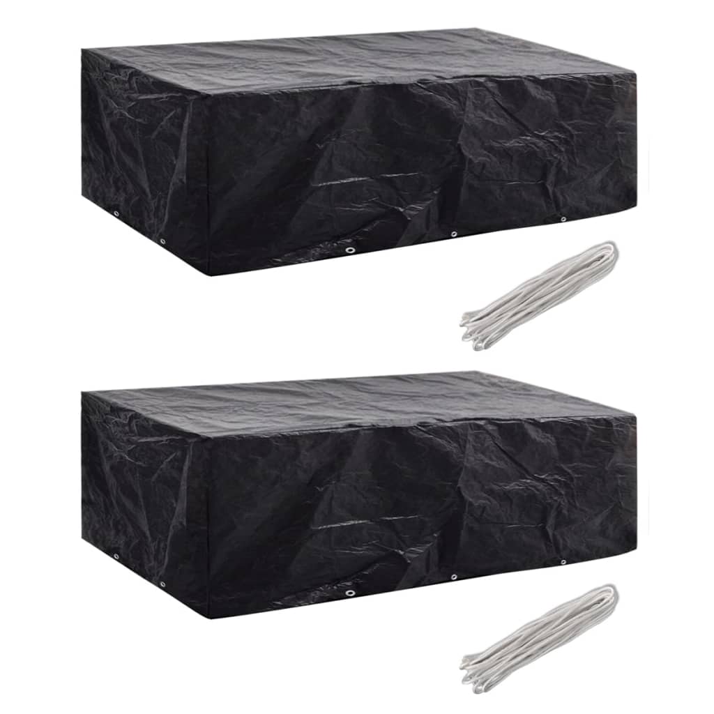 havemøbelovertræk 2 stk. 8-pers. sæt 10 snørehuller 300x140 cm billede