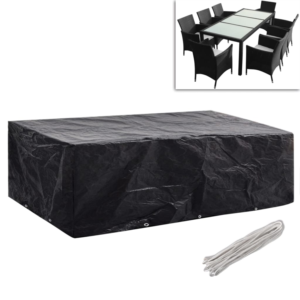 havemøbelovertræk 2 stk. 8-pers. sæt 10 snørehuller 300x140 cm