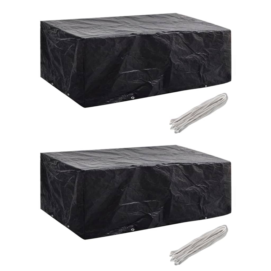 havemøbelovertræk 2 stk. 8 snørehuller 200x160x70 cm billede