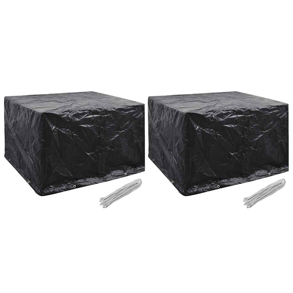 havemøbelovertræk 2 stk. 8 snørehuller 135x135x90 cm billede