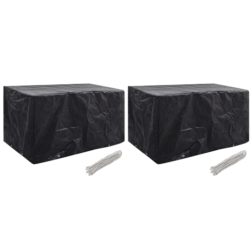 havemøbelovertræk 2 stk. 8 snørehuller 180x70x90 cm billede