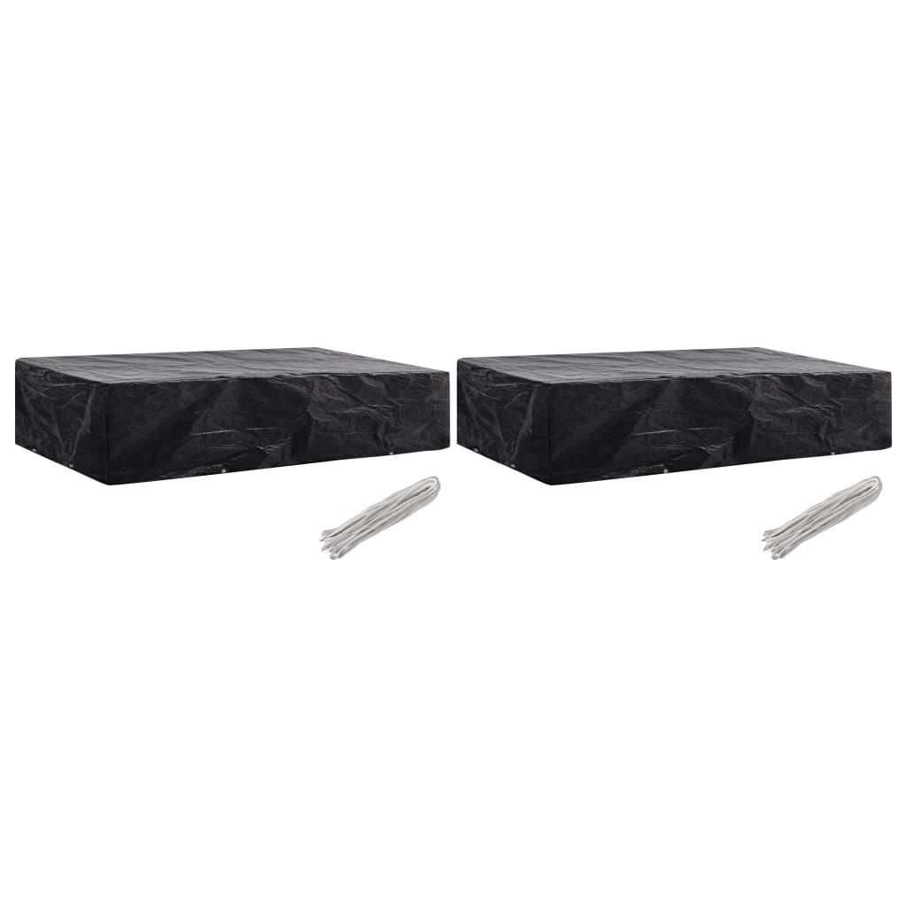 havemøbelovertræk 2 stk. 8 snørehuller 218x77x55 cm billede