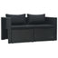 haveloungesæt 6 dele med hynder polyrattan sort