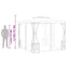 pavillon med net 300x300x265 cm cremefarvet