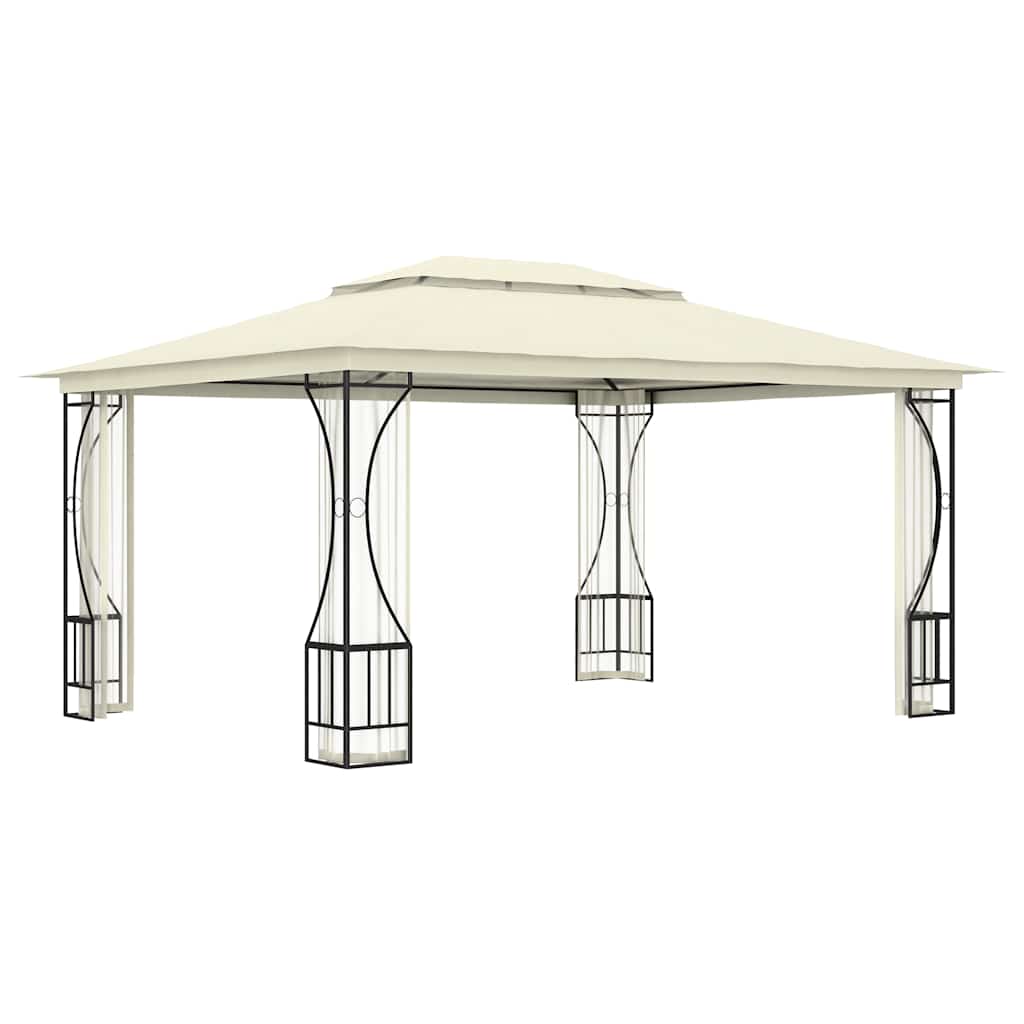 pavillon med net 300x400x265 cm cremefarvet