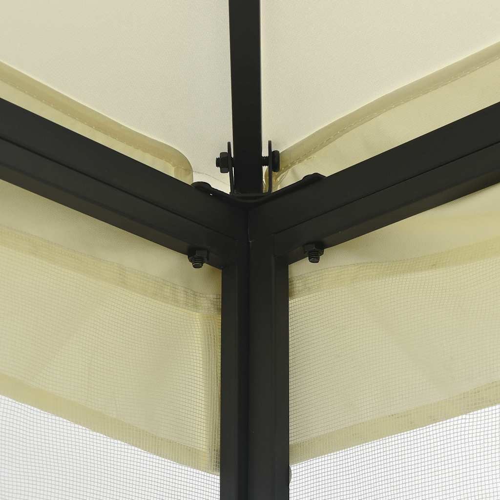 pavillon med net 300x400x265 cm cremefarvet
