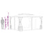 pavillon med net 300x400x265 cm cremefarvet