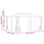 pavillon med net 300x400x265 cm cremefarvet