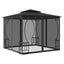 pavillon med net 300x300x265 cm antracitgrå