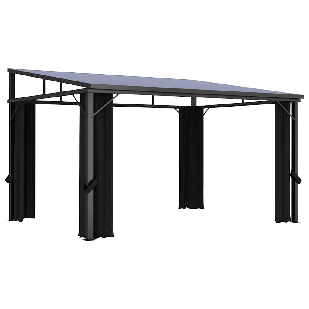 pavillon med gardin 405x294x244 cm antracitgrå
