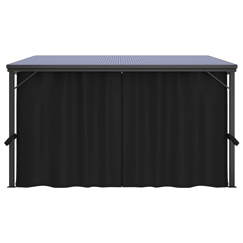 pavillon med gardin 405x294x244 cm antracitgrå