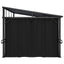 pavillon med gardin 405x294x244 cm antracitgrå