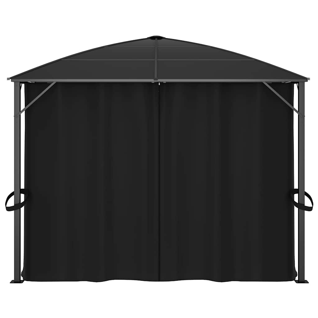 pavillon med gardiner 400x300x265 cm antracitgrå
