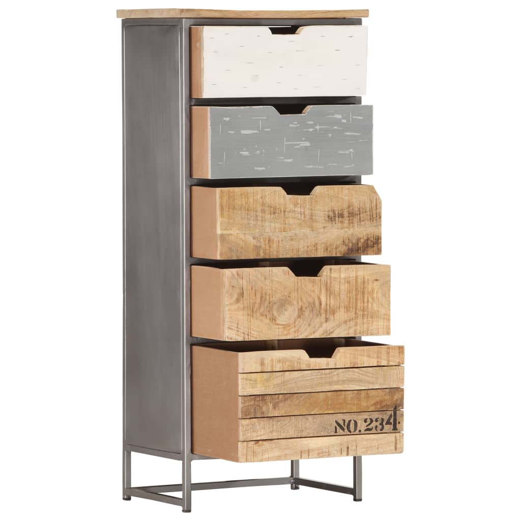 kommode 45x30x105 cm massivt mangotræ
