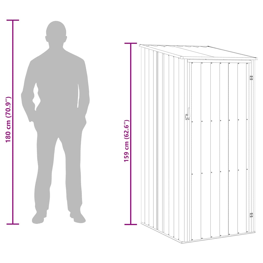 haveskur 87x98x159 cm galvaniseret stål antracitgrå
