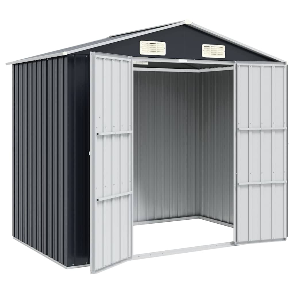 haveskur 205x129x183 cm galvaniseret stål antracitgrå
