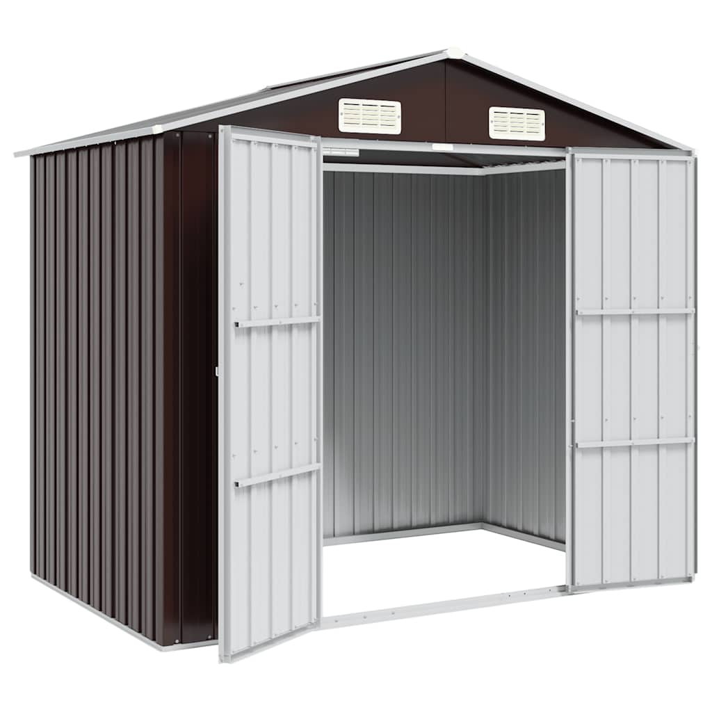 haveskur 205x129x183 cm galvaniseret stål brun