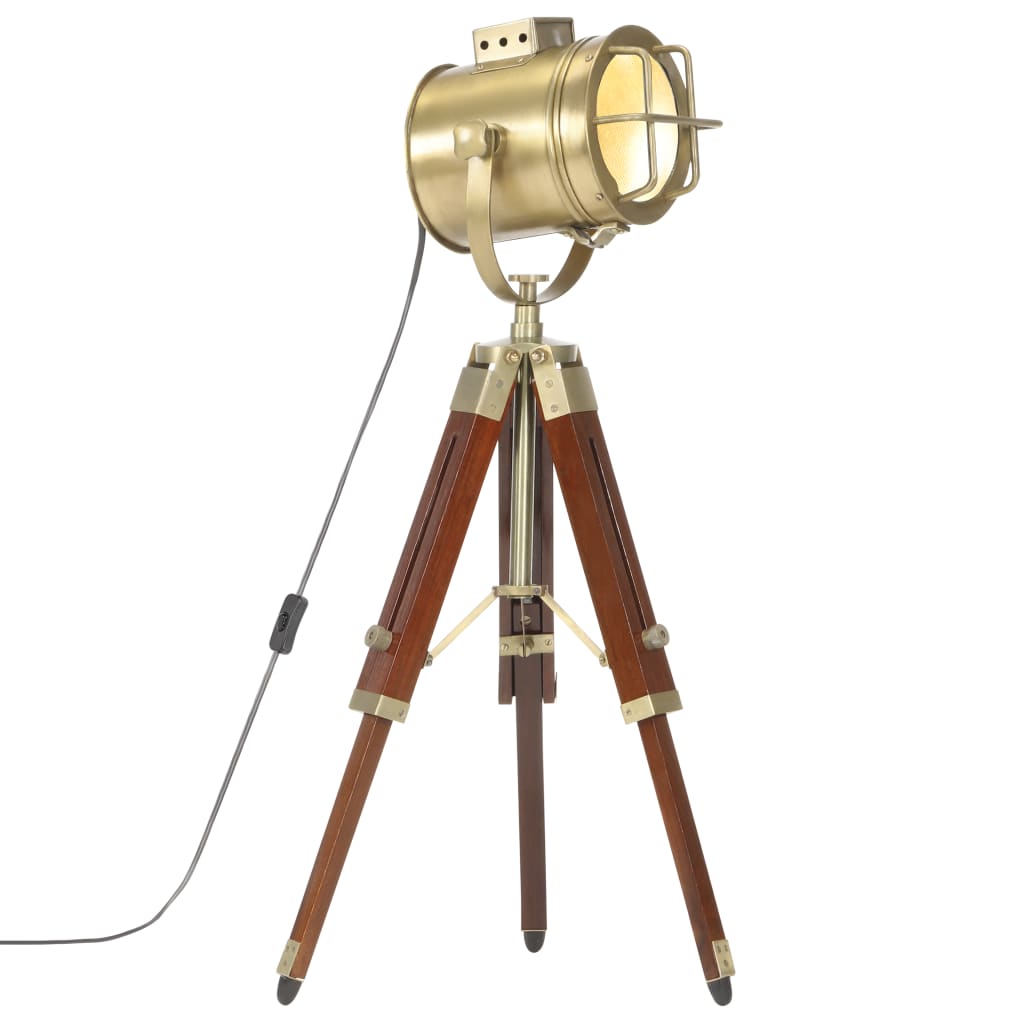 gulvlampe med trefod 69 cm massivt mangotræ billede