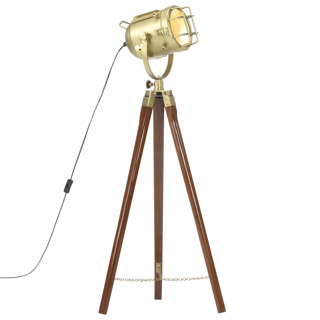 gulvlampe med trefod 97 cm massivt mangotræ billede