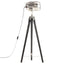 gulvlampe med trefod 97 cm massivt mangotræ sort