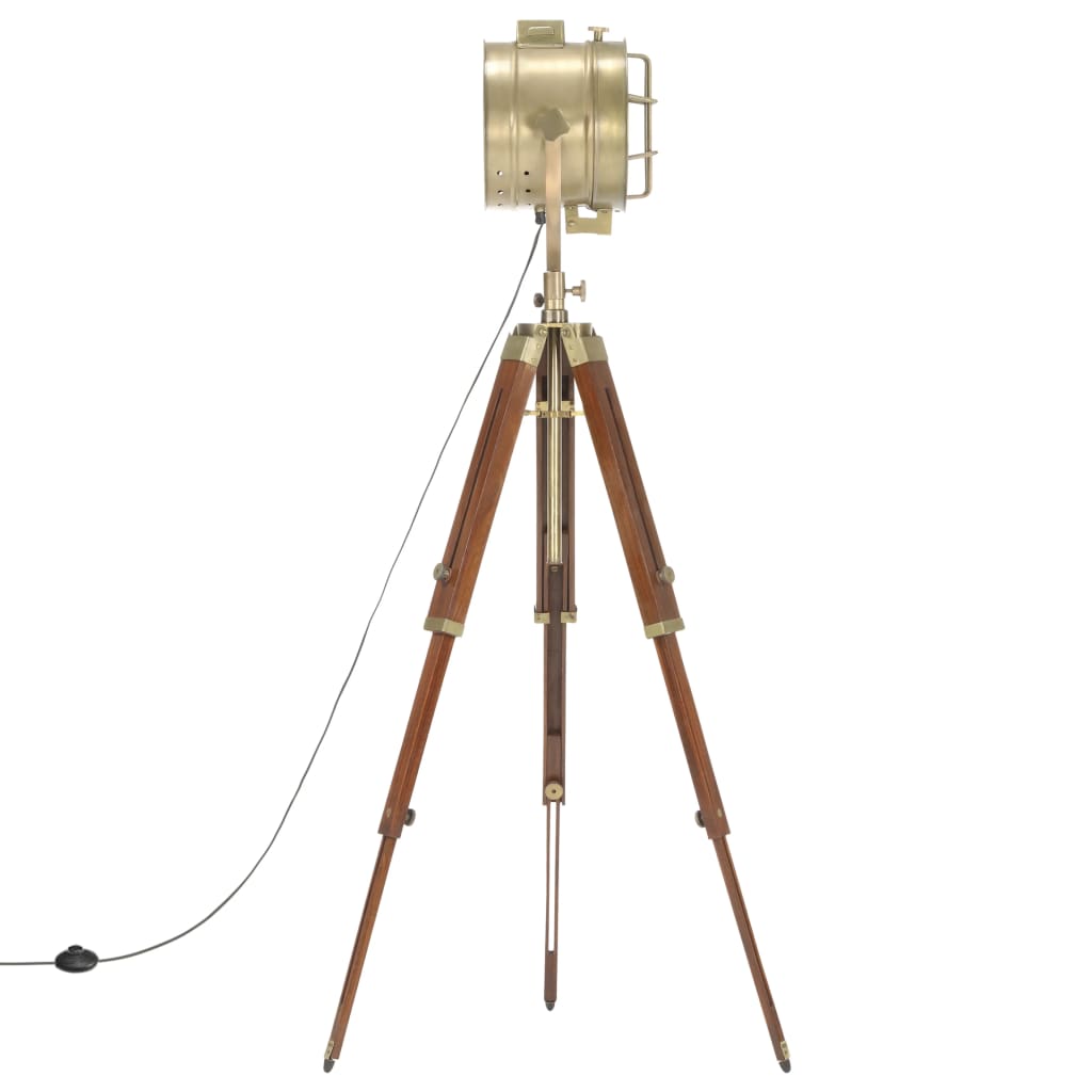 gulvlampe med trefod 165 cm massivt mangotræ