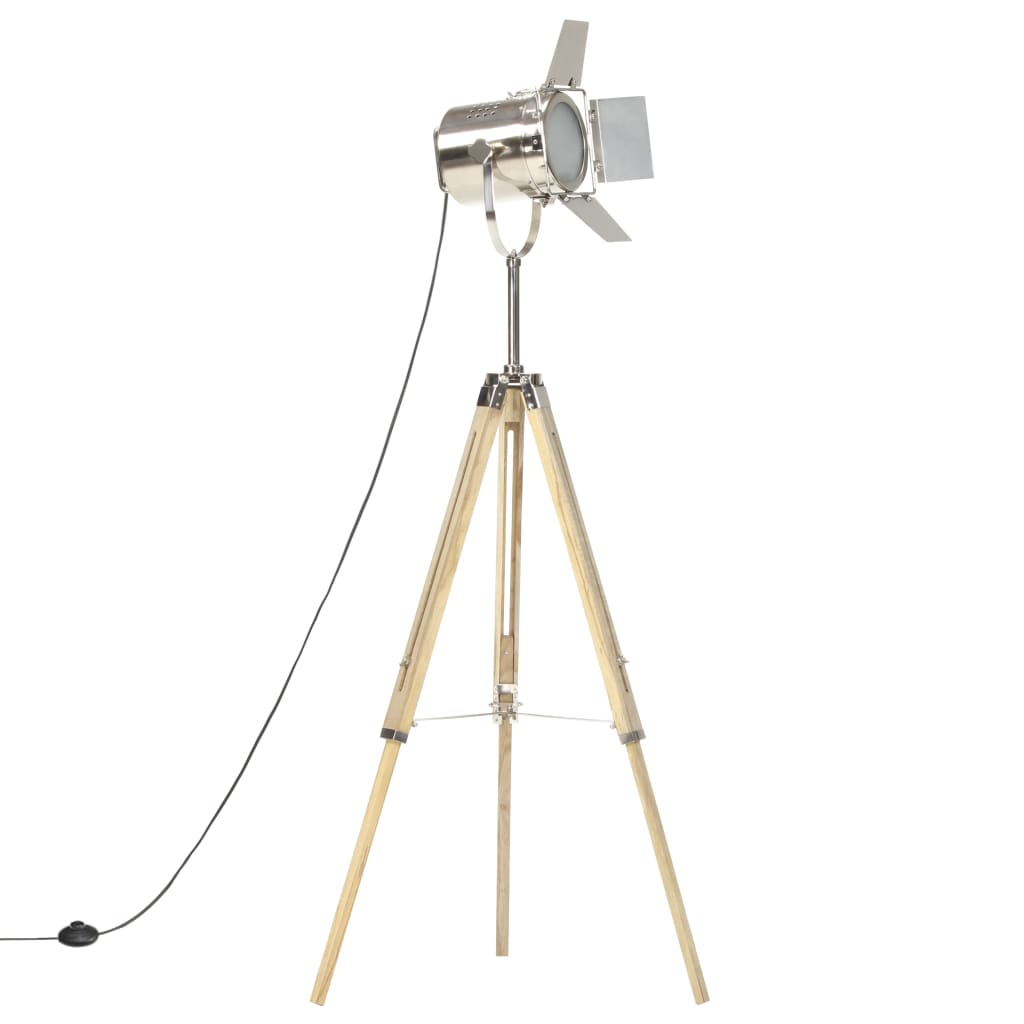 gulvlampe med trefod 140 cm massivt mangotræ