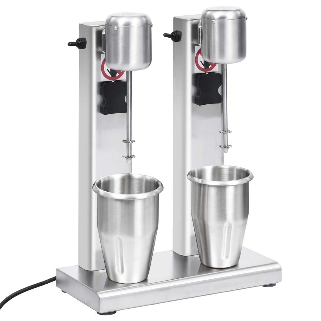 milkshakemaskine med 2 kopper 2 l rustfrit stål