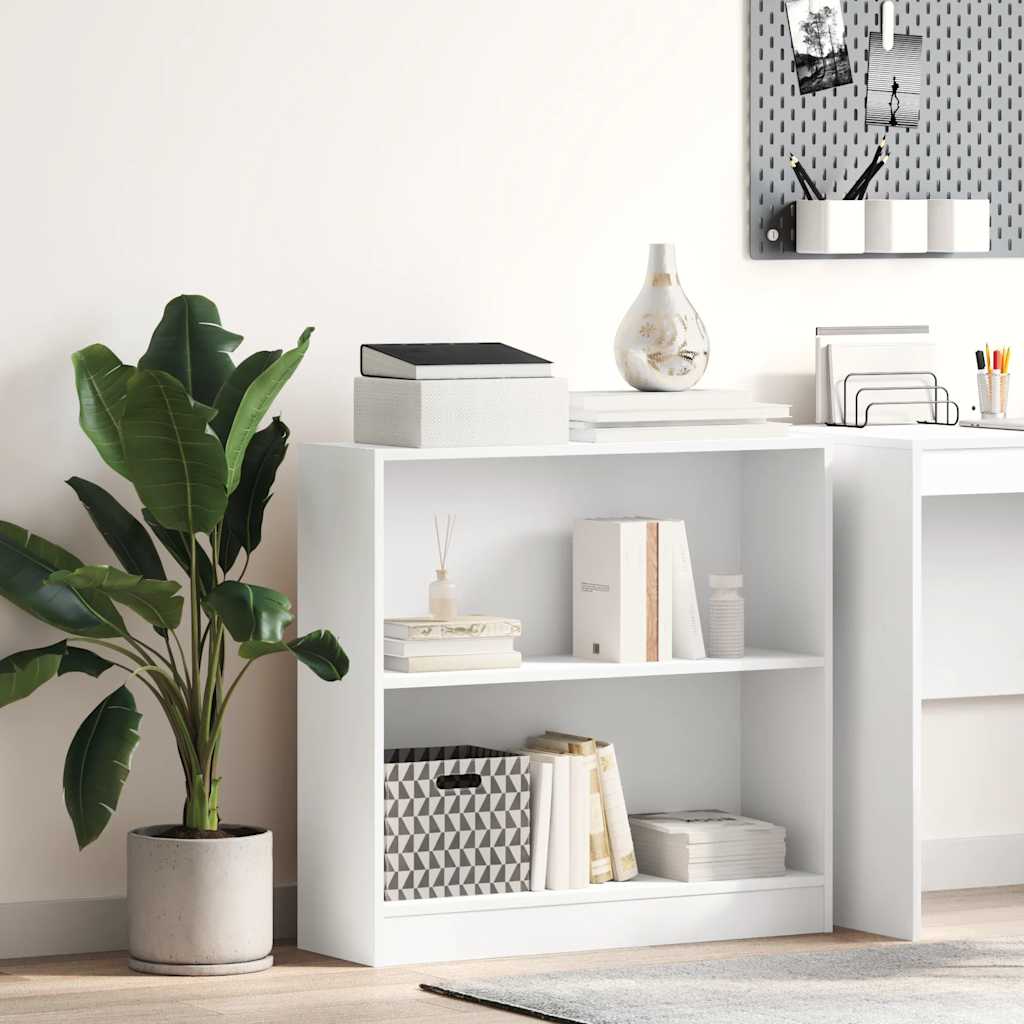 Bogreol i hvid - 80 × 24 × 75 cm, 2 hylder