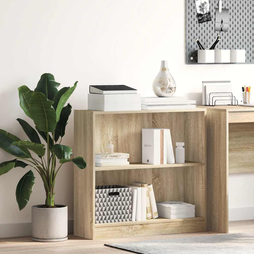 Bogreol 80 × 24 × 75 cm - spånplade i sonoma-eg