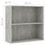 bogreol med 2 hylder 80x30x76,5 cm konstrueret træ betongrå