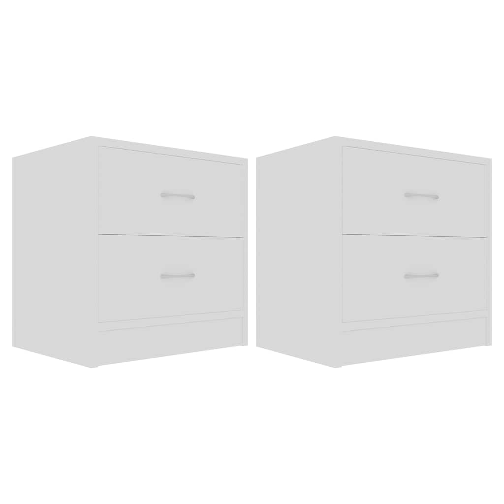 sengeborde 2 stk. 40x30x40 cm konstrueret træ hvid