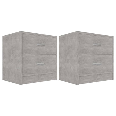 sengeborde 2 stk. 40x30x40 cm konstrueret træ betongrå