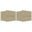 sengeborde 2 stk. 40x30x30 cm konstrueret træ sonoma-eg
